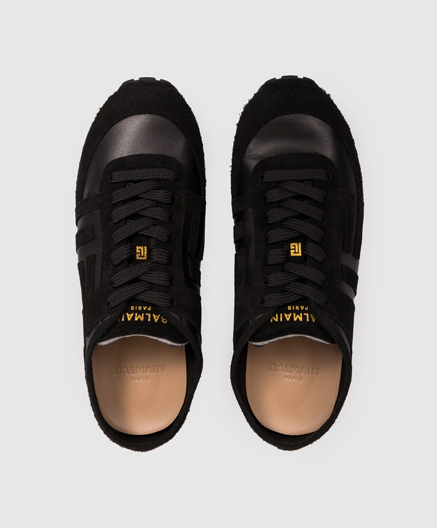 Balmain Чорні замшеві кросівки Racer GM1VI410LTNA зображення 4