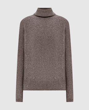 Allude Коричневий светр з кашеміру та шовку з паєтками 26577102