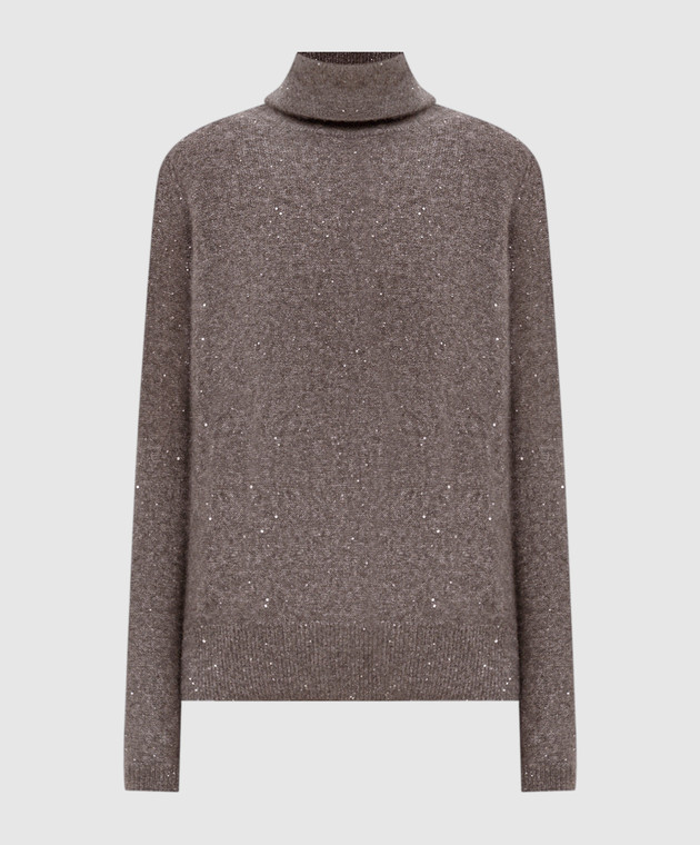 Allude Коричневий светр з кашеміру та шовку з паєтками 26577102