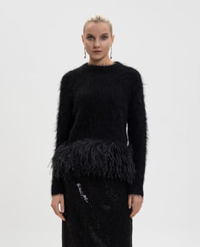 16Arlington Чорний светр Dovico з вовною альпаки та пір'ям K126SS2601