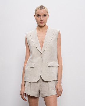 Twinset Сірий жакет з льону з люрексом 261TT2522