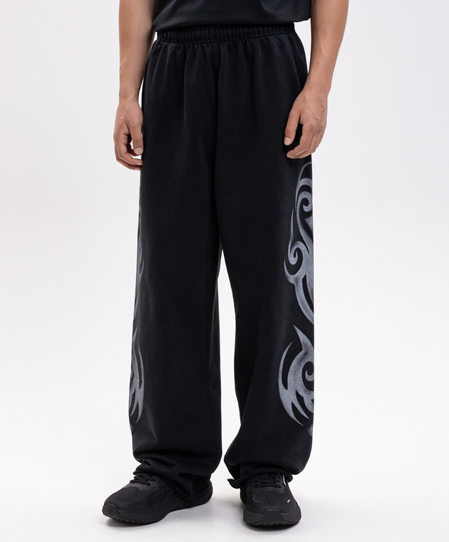 Vetements Черные спортивные брюки с принтом MH27SP155B изображение 3