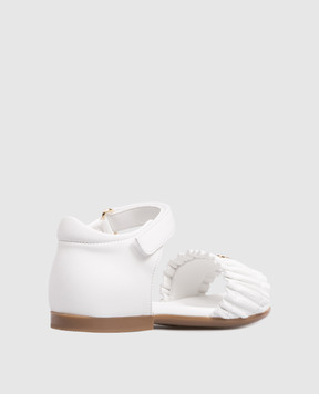 Dolce&Gabbana Дитячі білі шкіряні босоніжки з монограмою логотипа D20113A1850