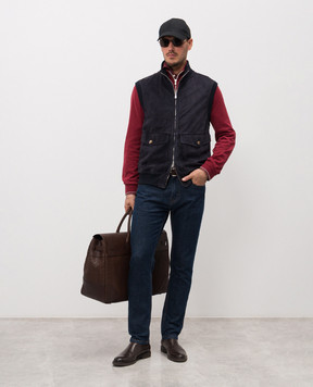 Brunello Cucinelli Синій замшевий жилет MPCLF2079