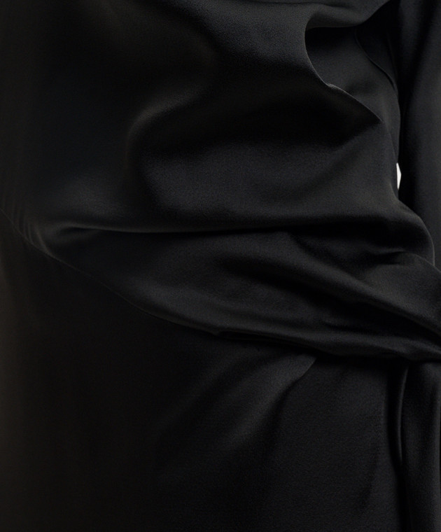 Victoria Beckham Чорна сукня міді з драпіруванням 1226WDR007295B зображення 4