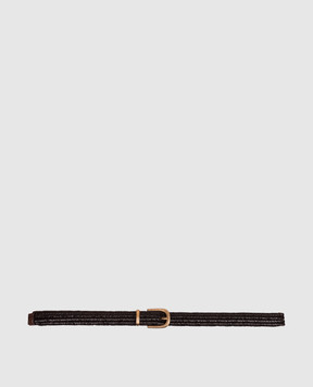 Brunello Cucinelli Коричневый плетеный ремень M0NAPC228P