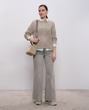 Peserico Бежевый свитер из льна S99125F0309322