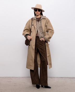 Brunello Cucinelli Бежевий тренч з льоном ML5979963P