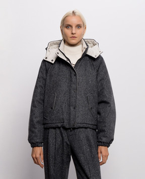 Brunello Cucinelli Сіра пухова куртка з вовною MD0023657