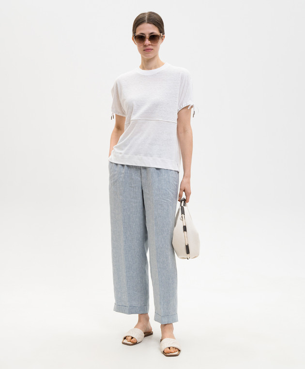 Peserico Белая футболка с леном S06431J02707B изображение 2