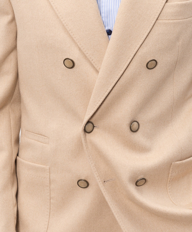 Brunello Cucinelli Бежевый пиджак из шерсти верблюда MV4617BBDH изображение 5