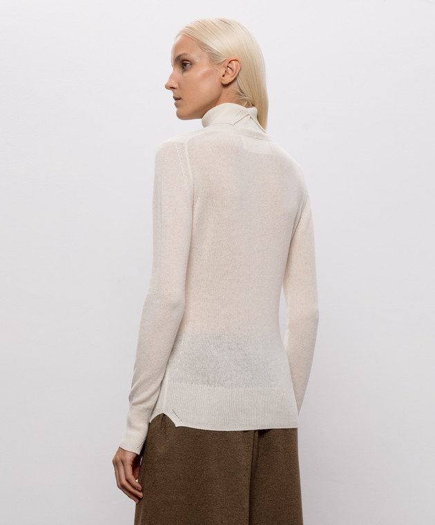 Ermanno Scervino Гольф цвета айвори из кашемира D495M317APPYU изображение 4