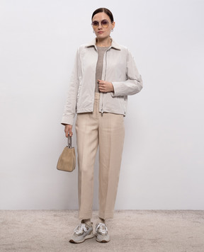 Peserico Бежевая футболка с люрексом A06840J002351