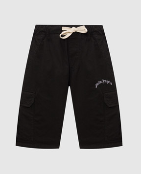 Palm Angels Черные шорты с вышивкой логотипа PMCS012S26FAB002
