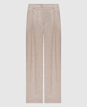 Peserico Бежевые брюки из льна P0433302629
