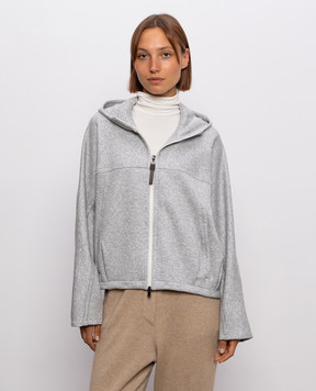 Brunello Cucinelli Серая меланжевая спортивная куртка MP991B2O06