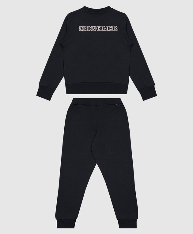 Moncler ENFANT Дитячий синій спортивний костюм з вишивкою логотипа L29548M00016899PS зображення 2