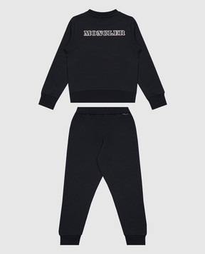 Moncler ENFANT Детский синий спортивный костюм с вышивкой логотипа L29548M00016899PS