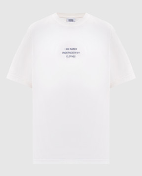 Vetements Футболка кольору айворі з принтом MH27TR173Ww