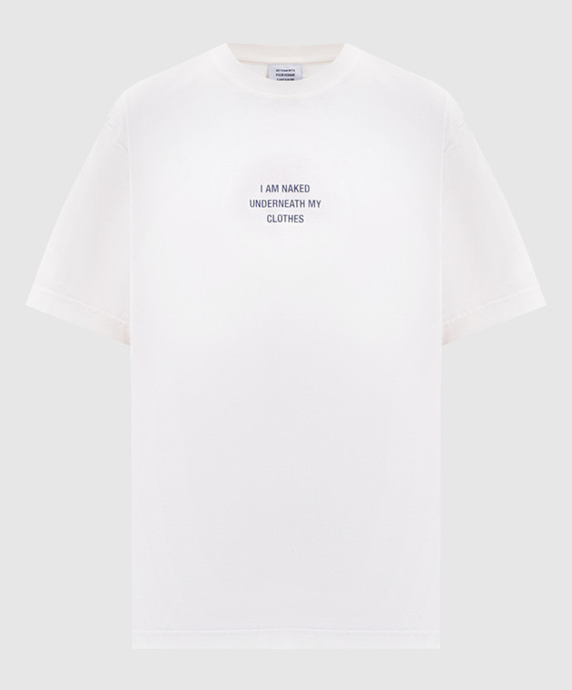 Vetements Футболка кольору айворі з принтом MH27TR173Ww