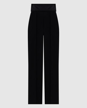 Alexander McQueen Чорні штани з високою посадкою з вовни 846790QJAAC