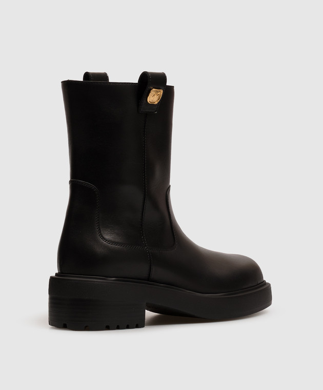 Giuseppe Zanotti Черные кожаные ботинки с брендовыми нашивками I670006 изображение 3