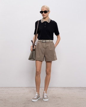 Brunello Cucinelli Коричневые джинсовые шорты с льном ML996P5761