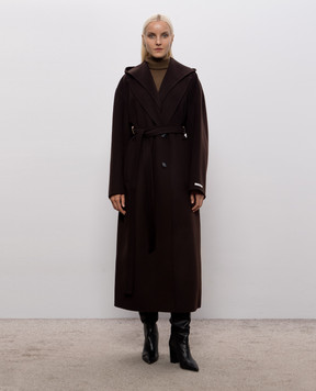 Max Mara Sportmax Коричневое пальто OLMO из шерсти SPXOLMO