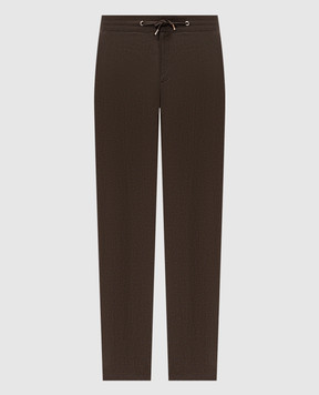 Bilancioni Коричневые брюки из льна BE26P2DR1