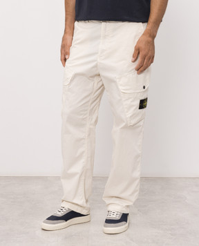 Stone Island Карго цвета айвори с патчем логотипа L2S153100003S0A10