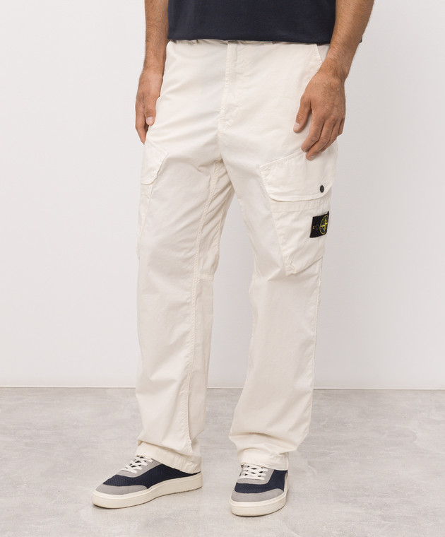 Stone Island Карго цвета айвори с патчем логотипа L2S153100003S0A10 изображение 3