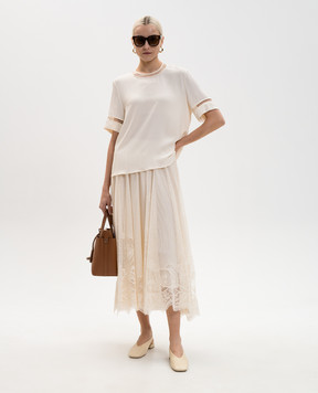 Fabiana Filippi Спідниця кольору айворі в мереживо GND276F850M217