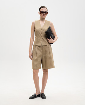 Max Mara Коричневые бермуды CARAVAN из льна MSTCARAVAN