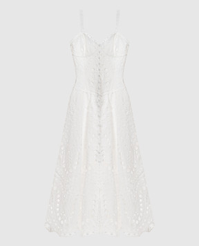 Charo Ruiz Белое платье миди Solace с вышивкой 263614