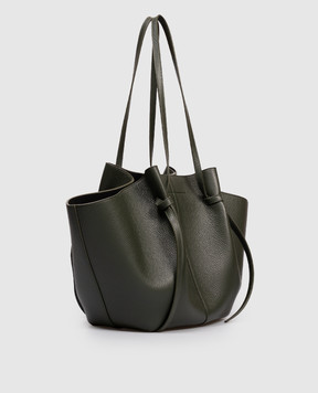 YUZEFI Зеленая кожаная сумка-тоут MOCHI LARGEMOCHILEATHER