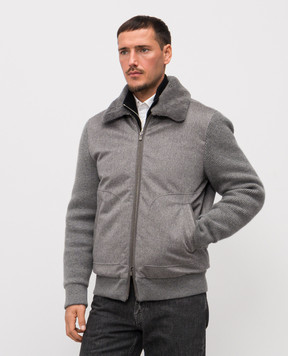 Agnona Серая куртка из кашемира с мехом TH10UBXU7060