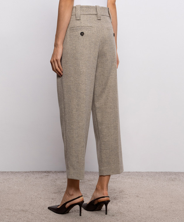 Brunello Cucinelli Бежевые брюки из шерсти MD011P9368 изображение 4