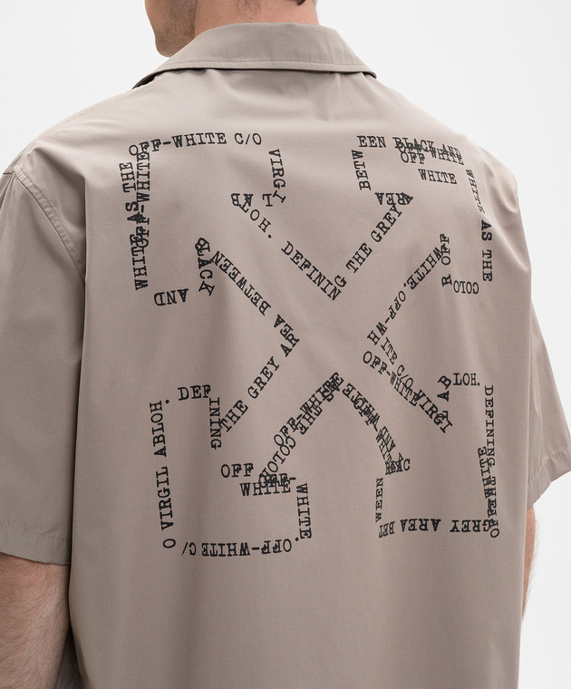Off-White Серая рубашка с эмблемой Type Arrow 44XGG01FS26F005 изображение 5