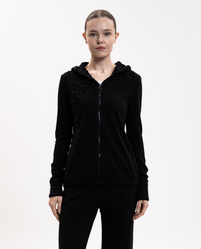 Ermanno Scervino Life Чорний кардиган з вовною та кашеміром D494M706XJO