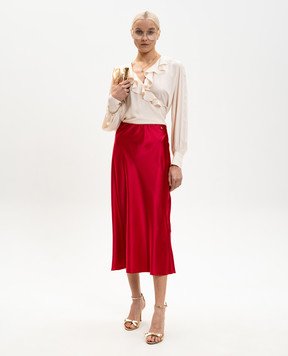 Twinset Блуза кольору айворі з рюшами 261TP2073