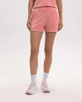 Sporty & Rich Розовые махровые шорты с вышивкой логотипа SH001712326PI22