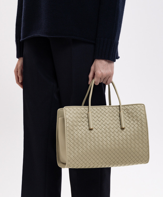 Bottega Veneta Зелена шкіряна сумка-тоут Barbara 875932V5KD0 зображення 2