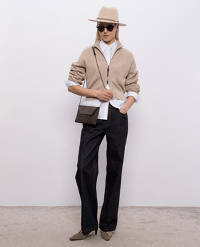 Brunello Cucinelli Бежевий кардиган з бавовни M19194706P