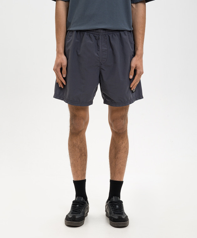 Stone Island Голубые шорты для плавания с нашивкой эмблемы L1S15B100B09S0046 изображение 3