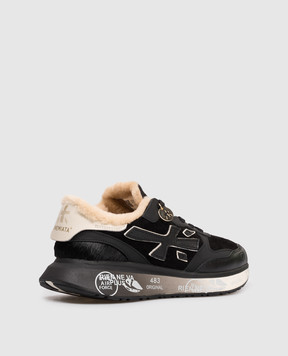 Premiata Черные кожаные кроссовки LAURYN на меху LAURYN