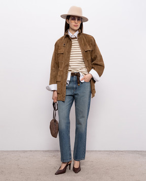 Brunello Cucinelli Коричневая замшевая куртка MPCAI7853