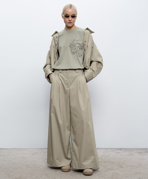 3.1 Phillip Lim Футболка цвета хаки с аппликацией S26110380PJB изображение 2