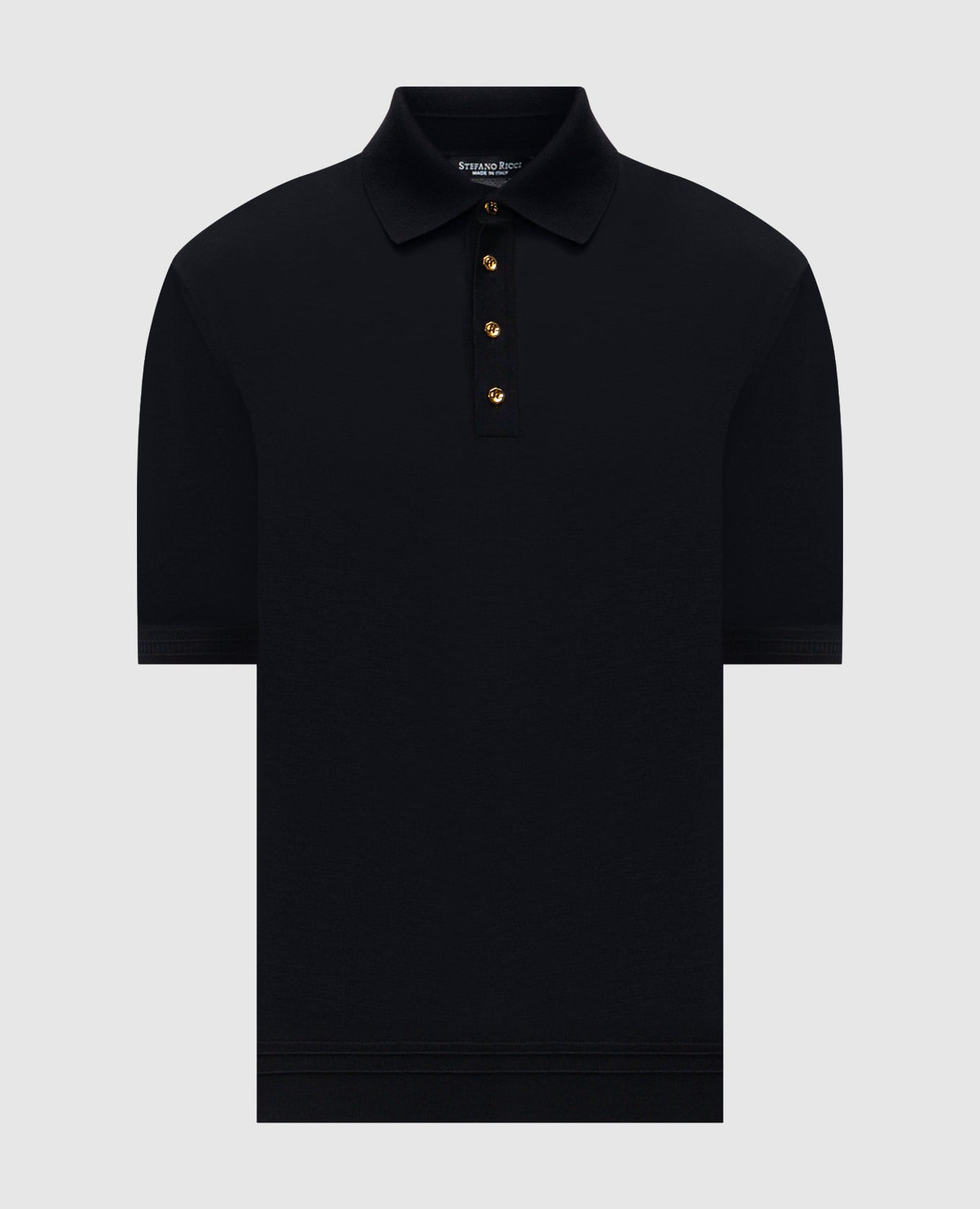 Черное поло из шелка