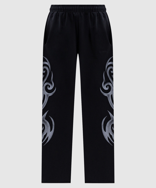 Vetements Черные спортивные брюки с принтом MH27SP155B