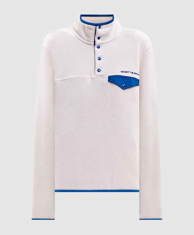 Sporty & Rich Свитшот цвета айвори с вышивкой логотипа JA04782315CR10